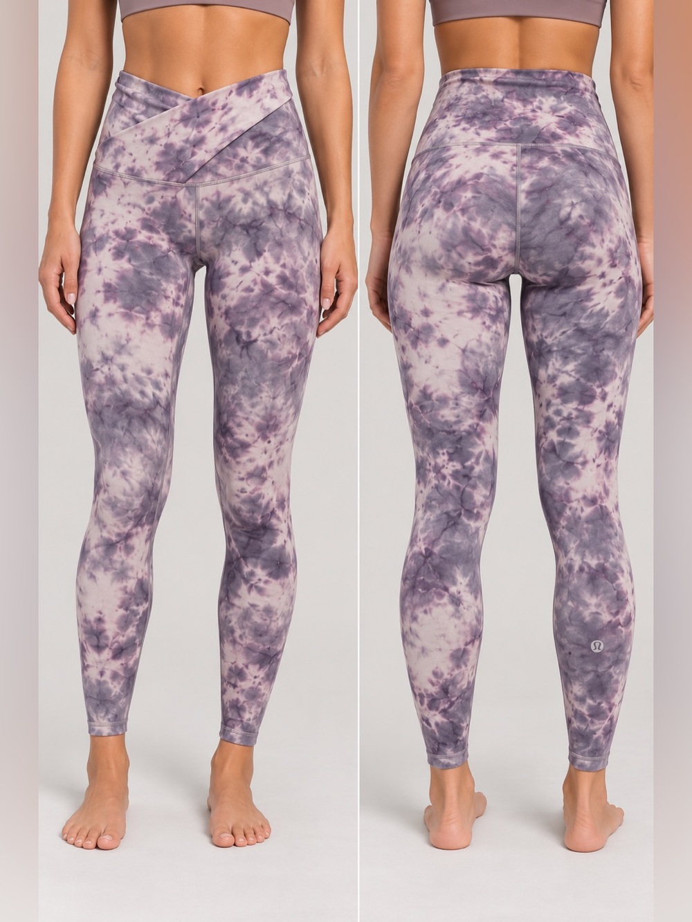 Lululemon Align Pant 28” Criss Cross Waist Purple Diamond Dye Size 6